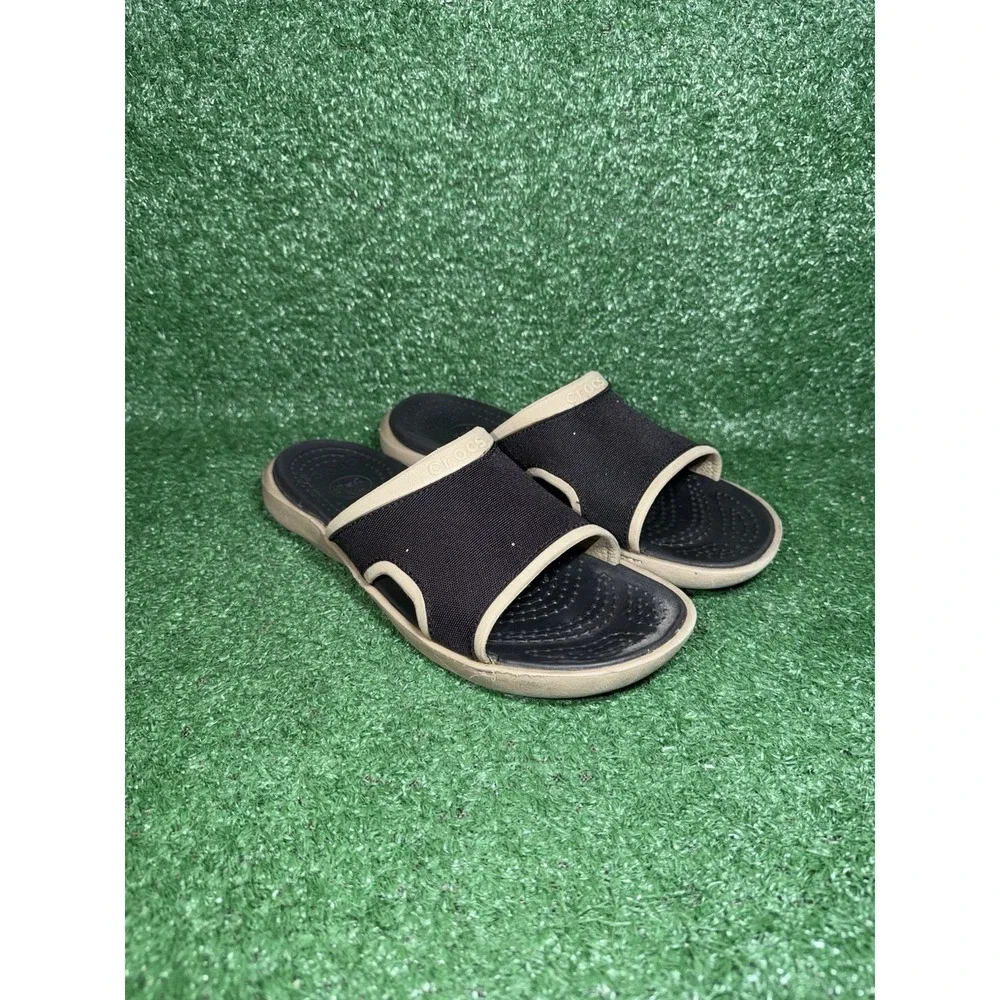 Crocs Swiftwater Men Size 8 Brown Slip On Casual Walking Comfort Outdoor Sandals